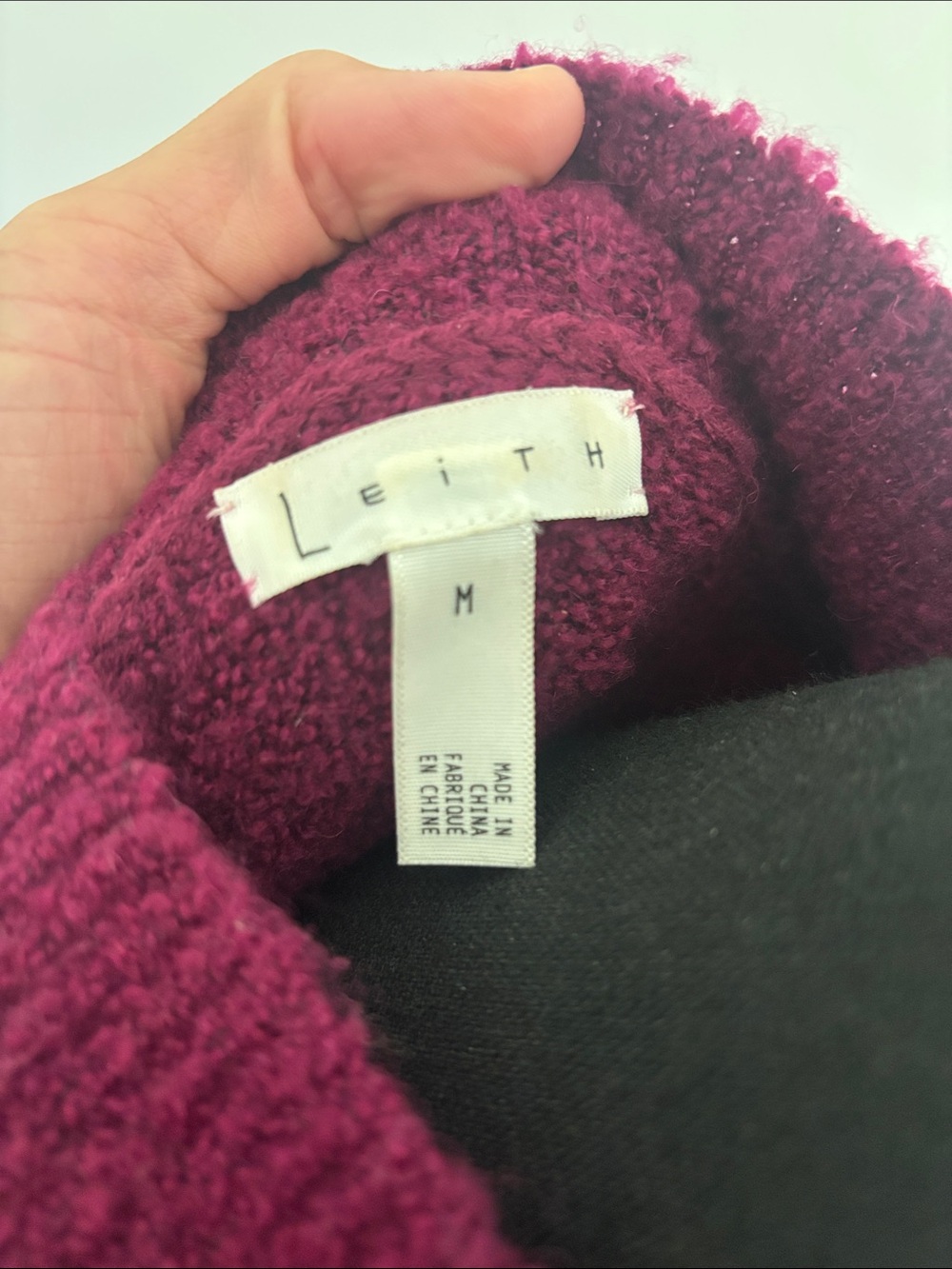 Leith Deep Raspberry Turtleneck Sweater - Picture 4 of 5